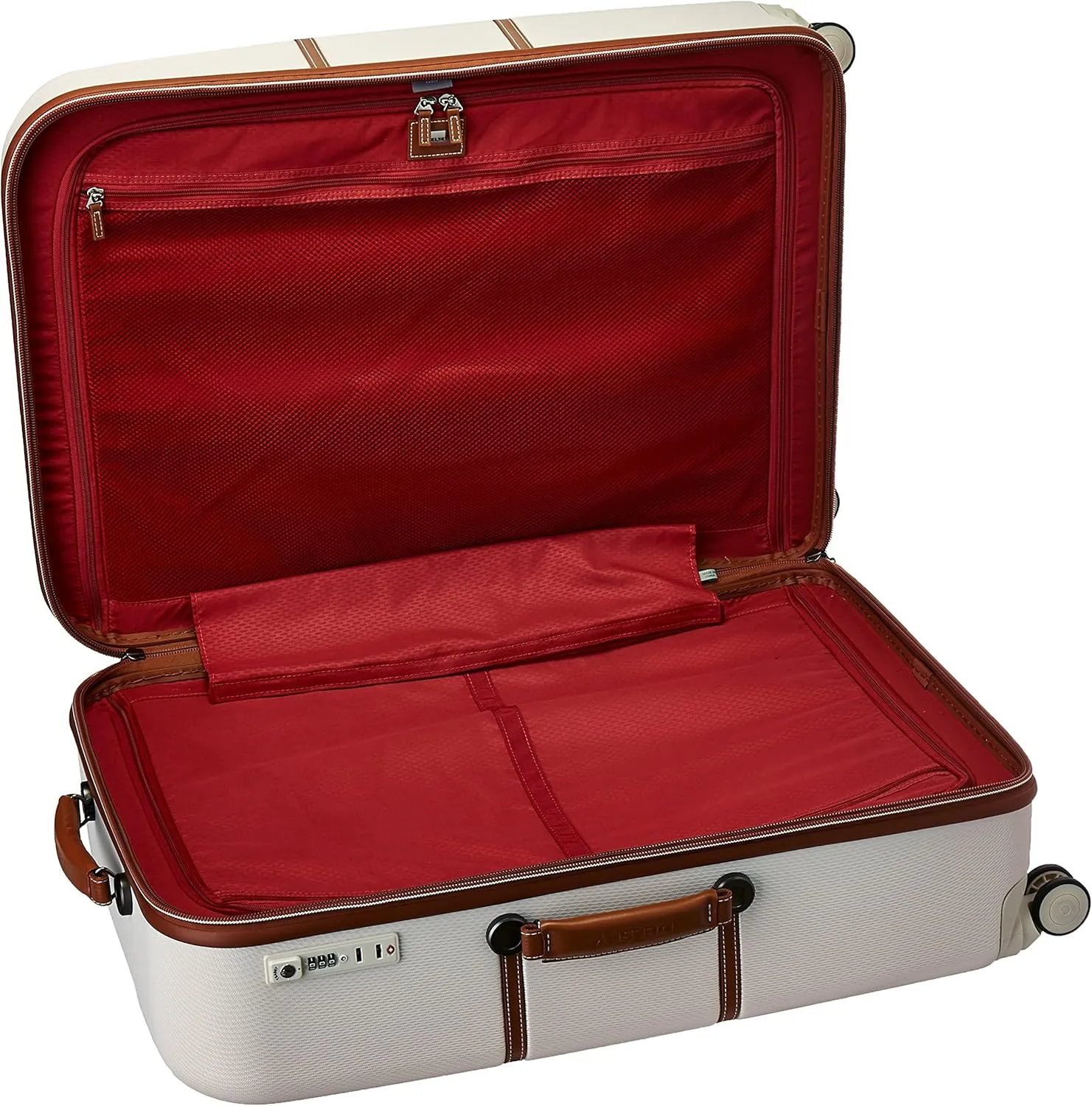 DELSEY PARIS Chatelet Hard  Hardside Luggage with Spinner Wheels, Champagne White, Checked-Large 28 Inch