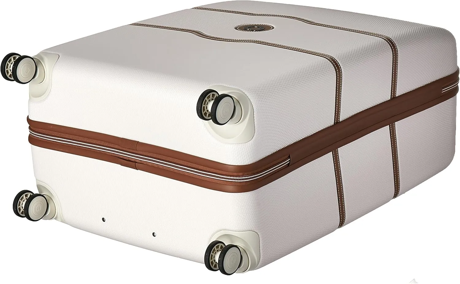 DELSEY PARIS Chatelet Hard  Hardside Luggage with Spinner Wheels, Champagne White, Checked-Large 28 Inch