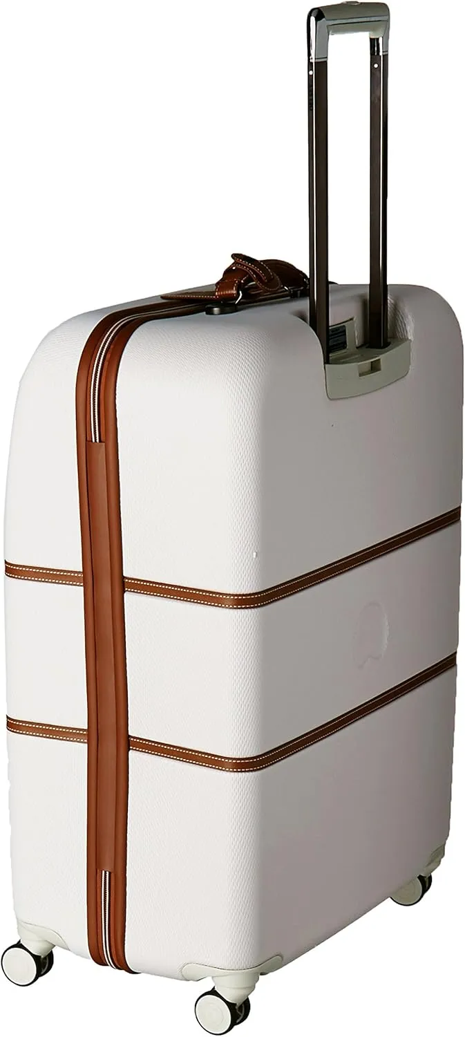 DELSEY PARIS Chatelet Hard  Hardside Luggage with Spinner Wheels, Champagne White, Checked-Large 28 Inch