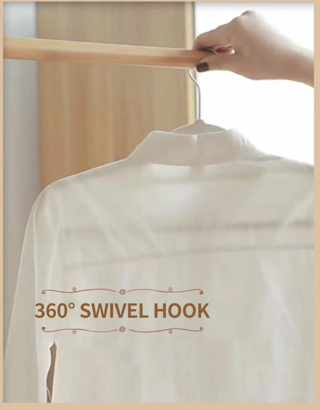 DeluxeLuxe™ Premium Adult Black Flocked Velvet Non-Slip Clothes Hangers with Space-Saving 360° Rotary Hook - Set of 10 Pack for Optimizing Wardrobe Space on Clothes Racks & Rails (White)