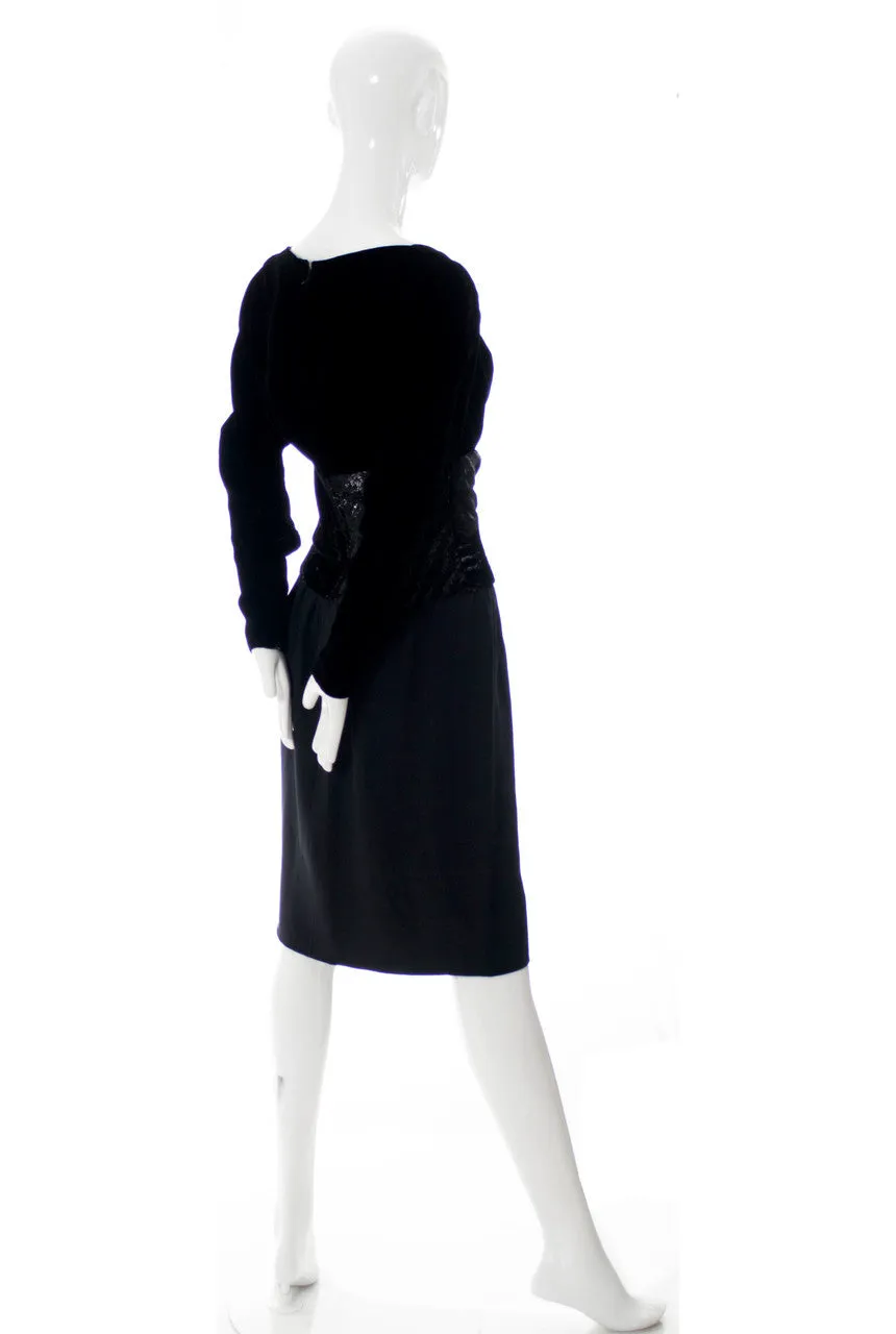 Designer Bob Mackie Black Vintage Dress