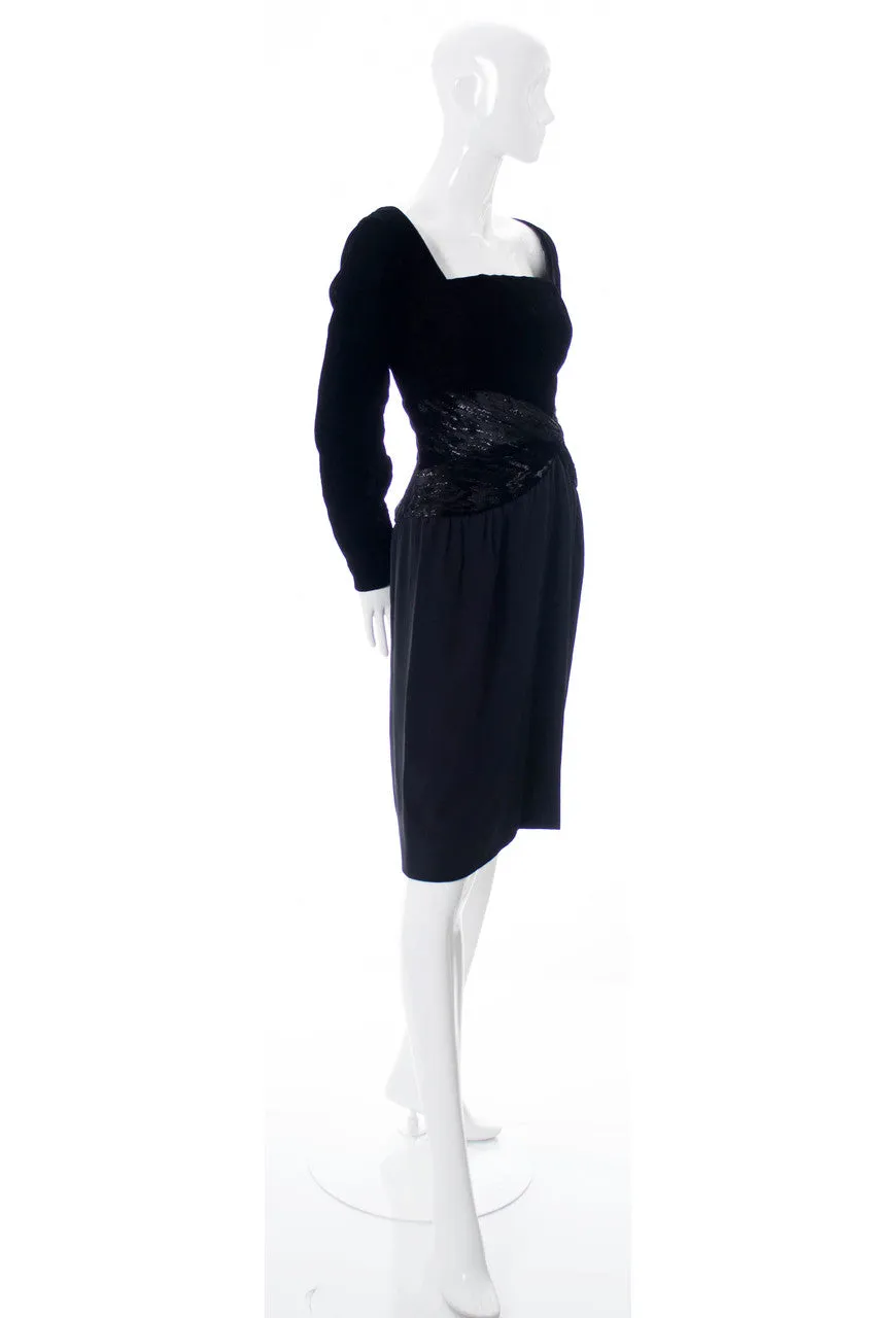 Designer Bob Mackie Black Vintage Dress