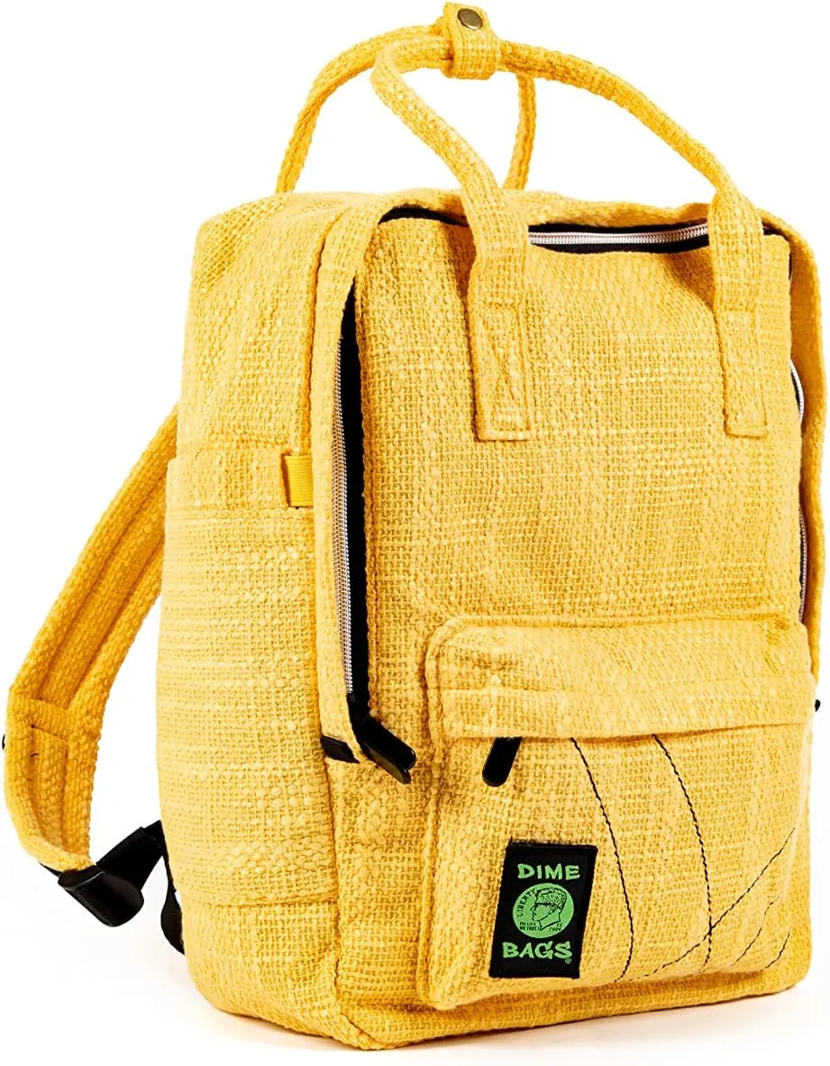 DIME BAGS Extra | Hemp Daypack Backpack | Iconic Silhouette and Tons of Space (Yellow)