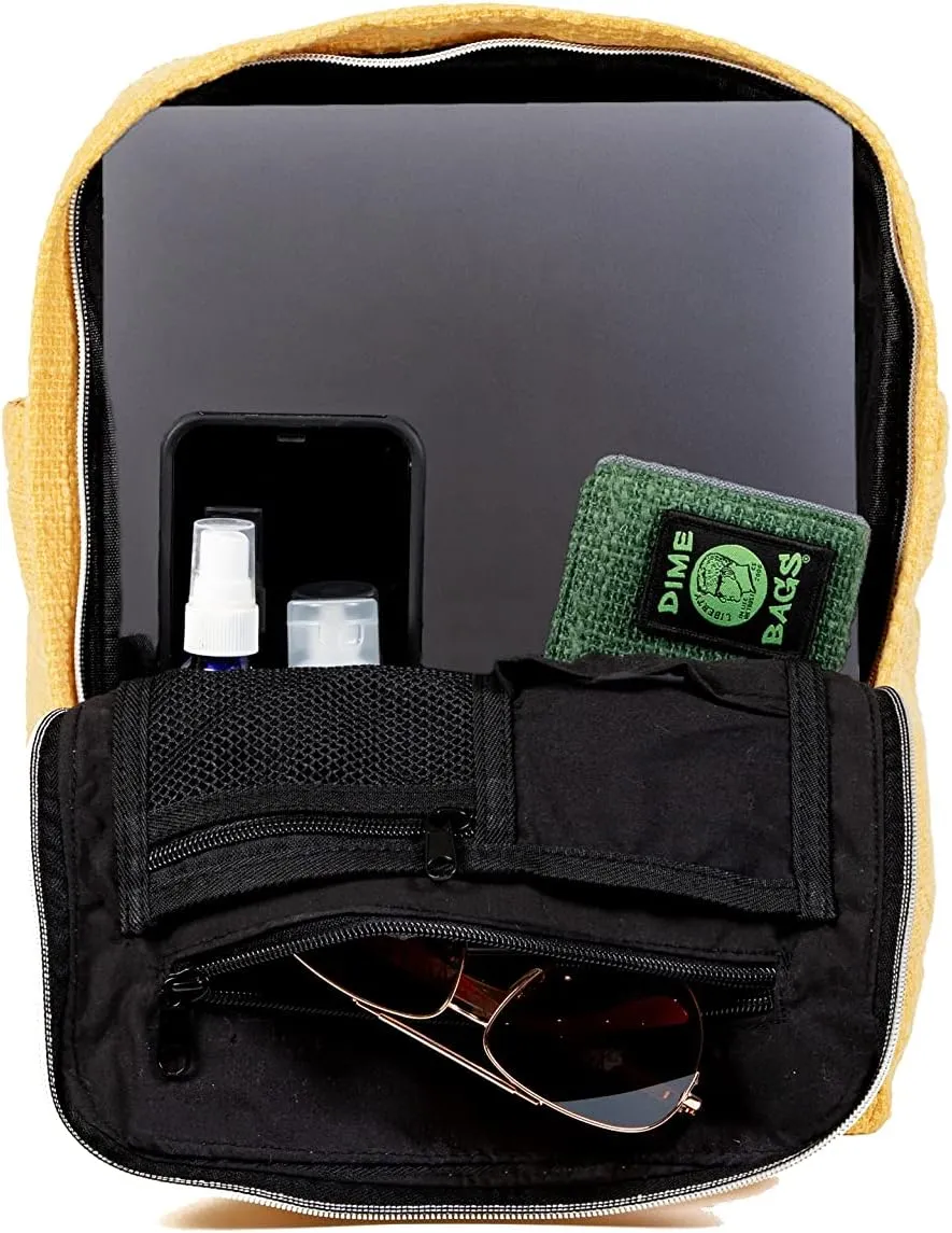 DIME BAGS Extra | Hemp Daypack Backpack | Iconic Silhouette and Tons of Space (Yellow)