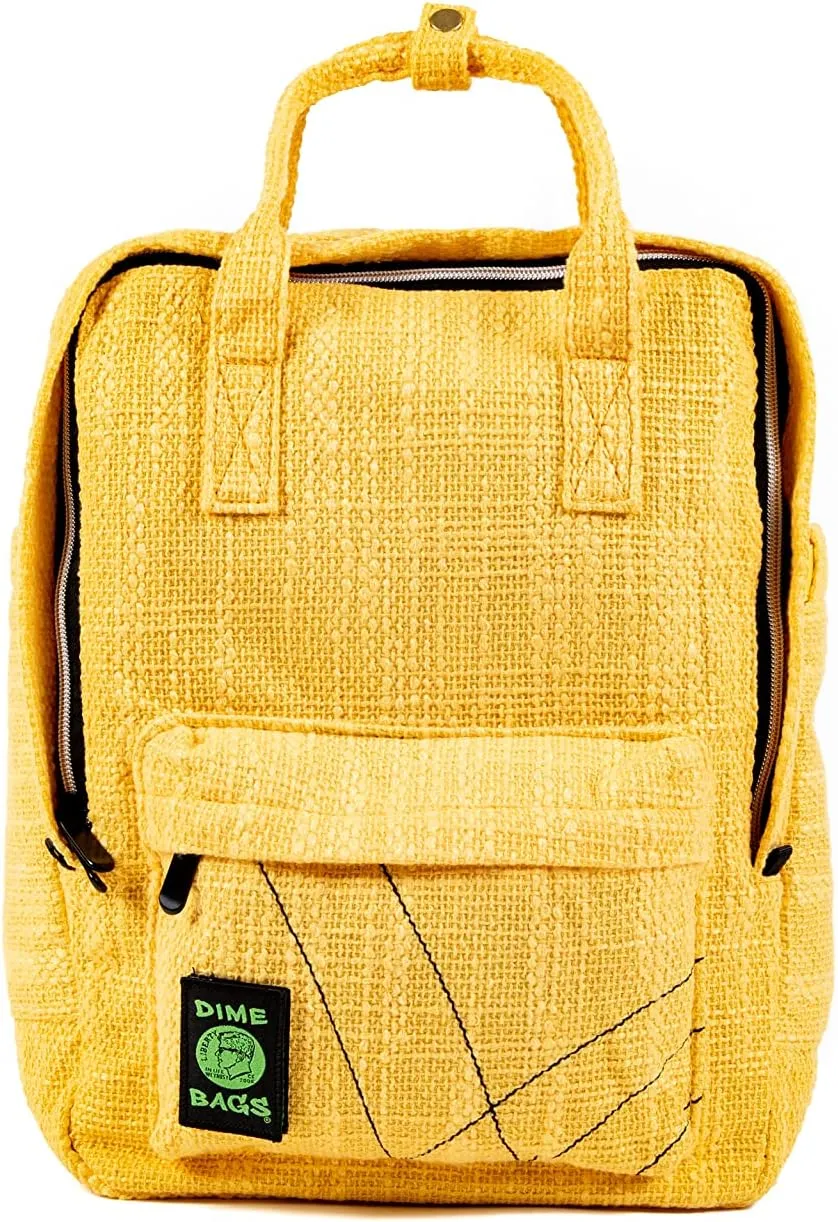 DIME BAGS Extra | Hemp Daypack Backpack | Iconic Silhouette and Tons of Space (Yellow)