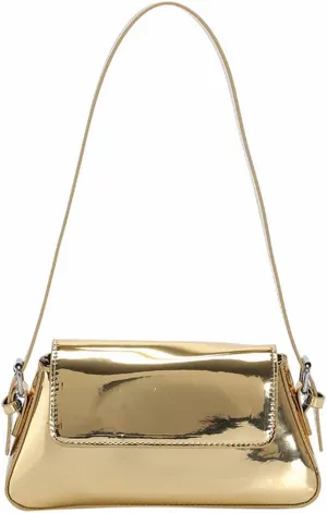 DJBM Sparkly Metallic Clutch Purses for Women PU Leather Shoulder Bag Hobo Bag Y2k Tote Handbag