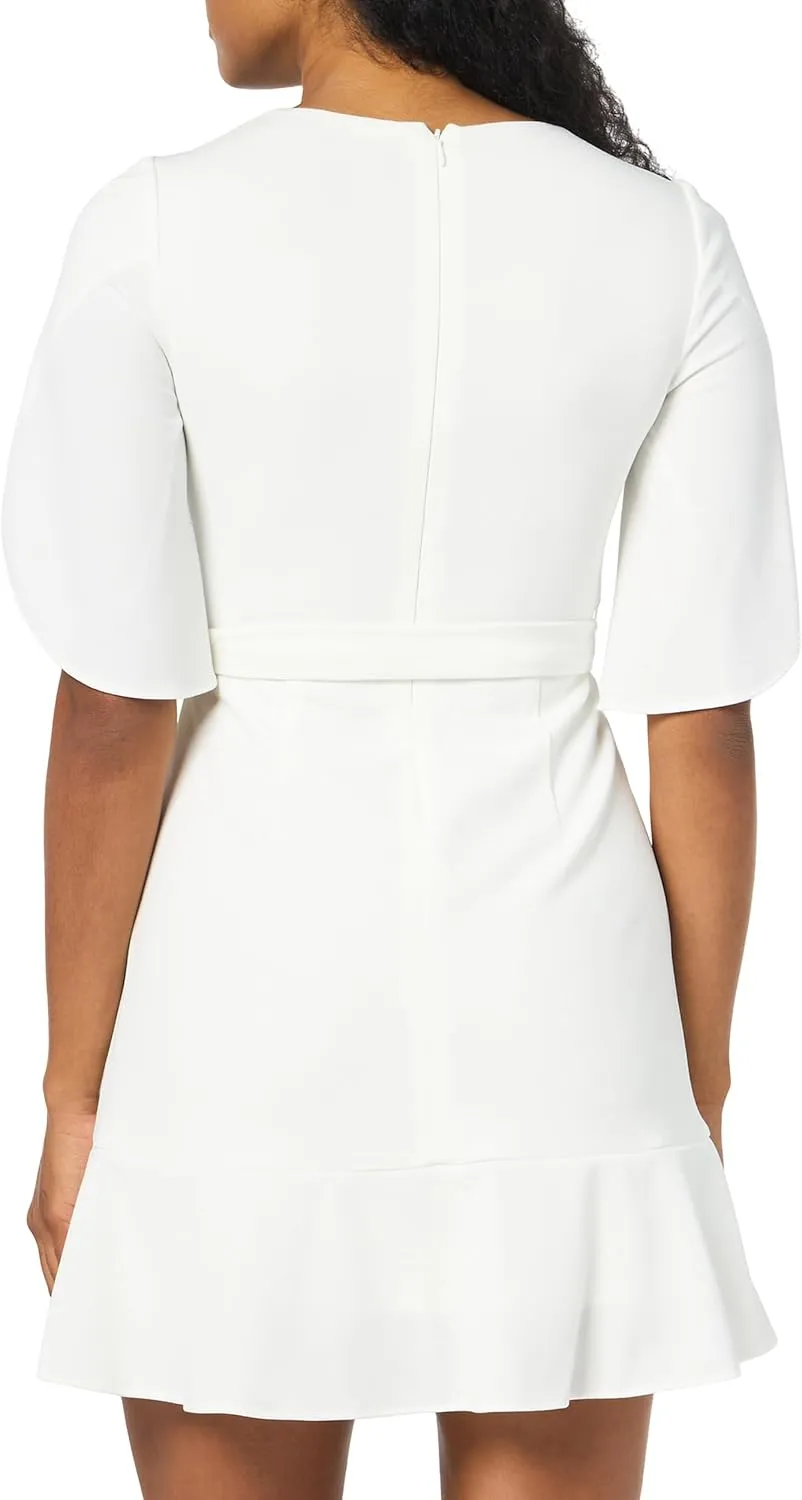 DKNY Women’s Tulip Half Sleeve Faux Wrap Mini Dress
