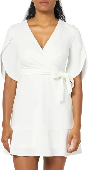 DKNY Women’s Tulip Half Sleeve Faux Wrap Mini Dress