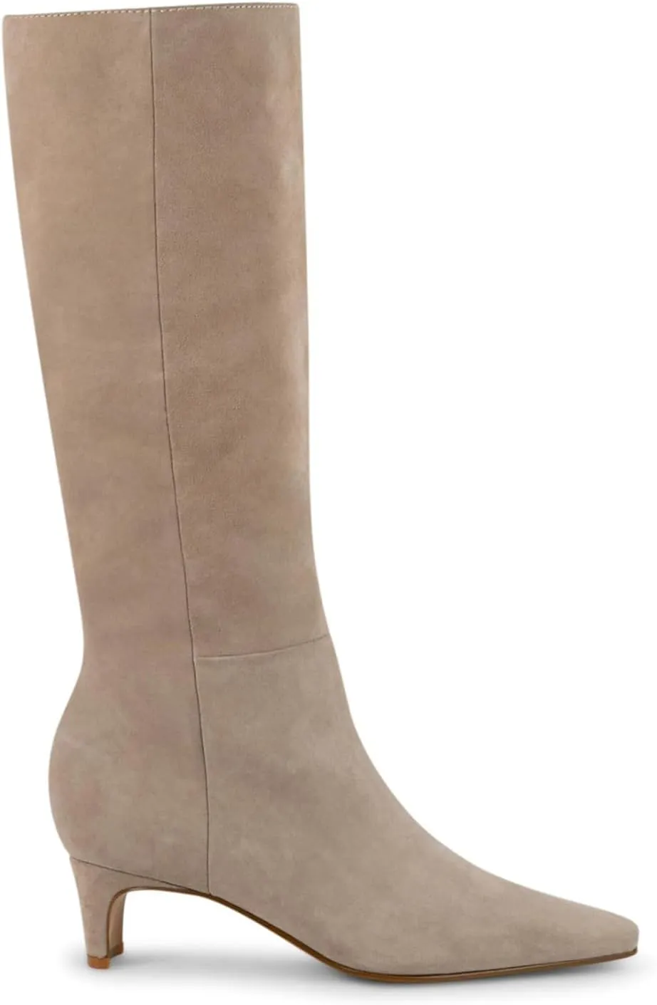 DOEYG Black Knee High Boots for Women Pointed Toe Kitten Heel Tall Boots Wide Calf Pull on Fall Fashion Long Boots