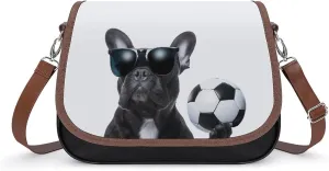 Dog Referee Soccer Crossbody Shoulder Messenger Women Bag Pu Leather Office Work Business for Handbag Crossbody Bag