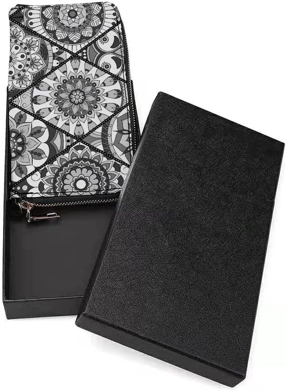 Donnapink Long Clutch Wallet, Long Handbag with Wristlet Strap, PU Leather Zip Purse