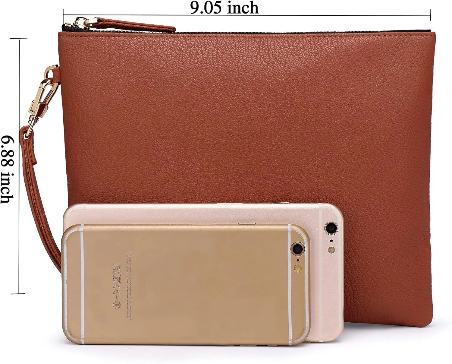 DORIS&JACKY Lambskin Leather Wristlet Clutch Purse For Women Large Soft Designer Wallet With Strap…