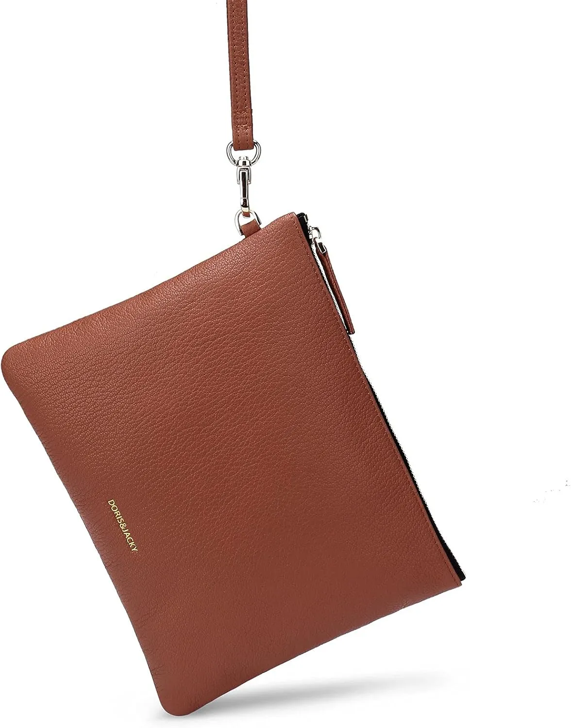 DORIS&JACKY Lambskin Leather Wristlet Clutch Purse For Women Large Soft Designer Wallet With Strap…