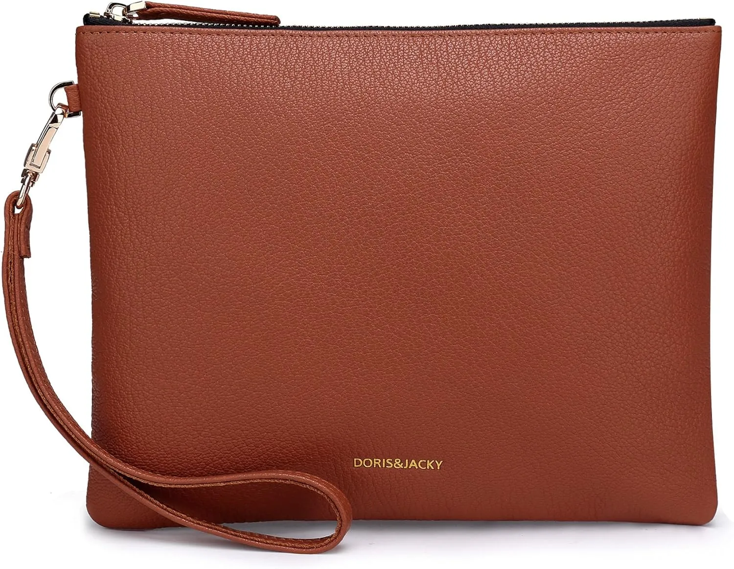 DORIS&JACKY Lambskin Leather Wristlet Clutch Purse For Women Large Soft Designer Wallet With Strap…