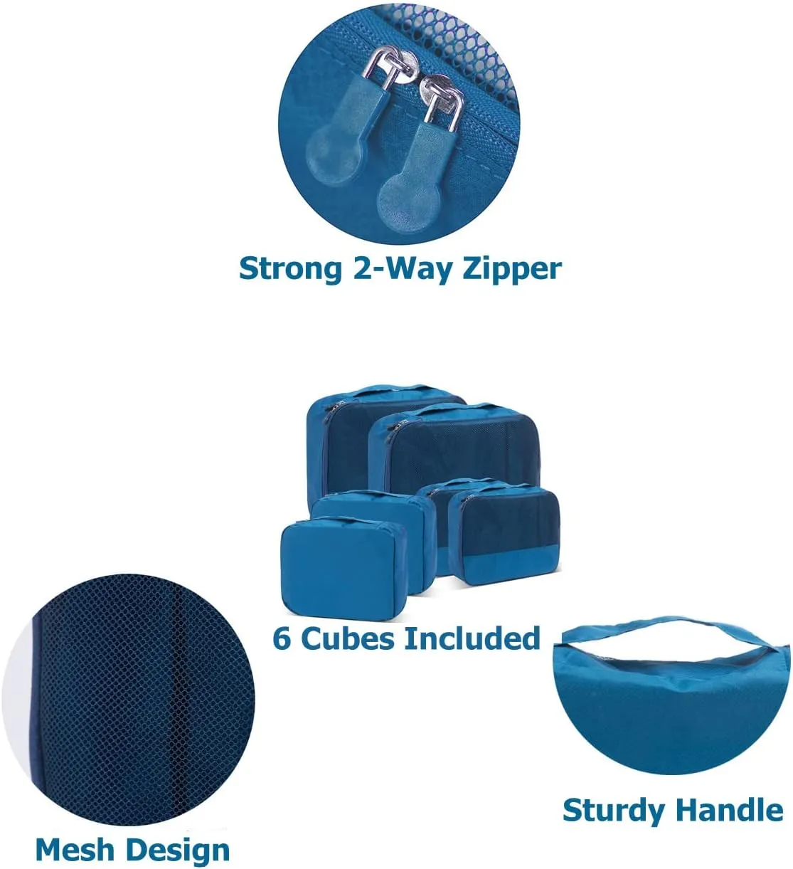 DoubleTrip Extra Large Packing Cubes for Travel Suitcase Organizer - Fit 28inch Luggage Set of 6 with 3 Sizes Travel Cubes Space Saver Baggage Bag