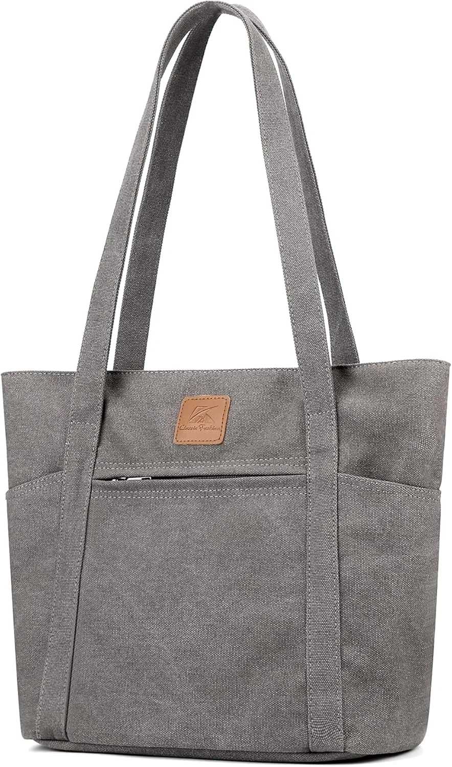 DOURR Womens Shoulder Handbags Heavy Duty Canvas Work Tote Retro Bucket Bag
