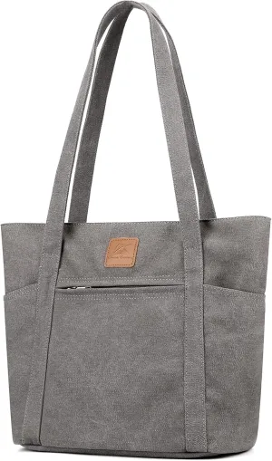 DOURR Womens Shoulder Handbags Heavy Duty Canvas Work Tote Retro Bucket Bag