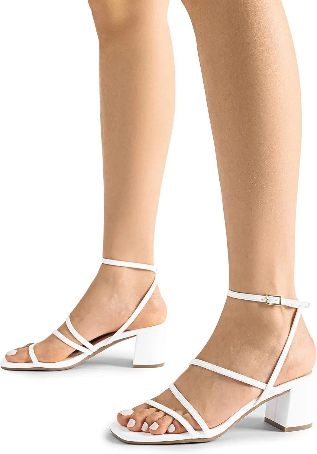 DREAM PAIRS Womens Block Heels 2 inch Strappy Square Toe Dressy Chunky Low Heeled Sandals for Party Wedding Evening