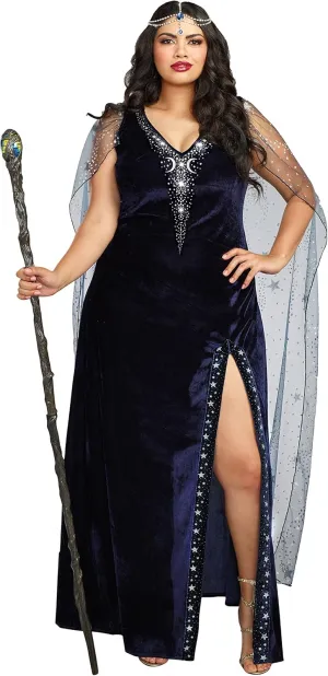 Dreamgirl Women's Plus-Size The Sorceress Dramatic Velvet Costume Gown