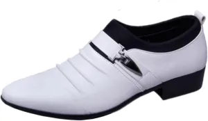 Dress Formal Shoes for Mens Vegan Pu Leather Evening Slip On Pointed Toe Anti-Slip Non Slip Resistant Shoe for Casual Wedding Party Prom