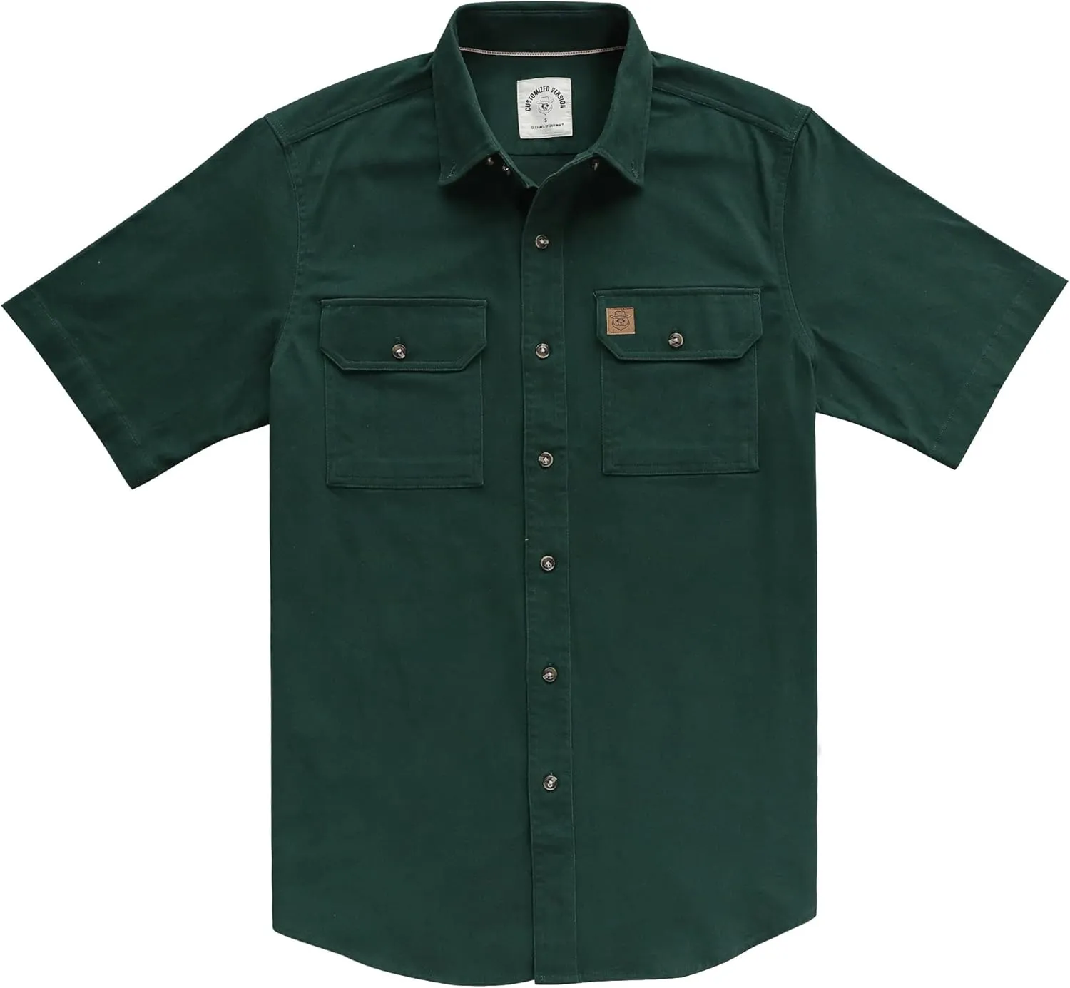 Dubinik®Mens Short Sleeve Button Down Shirts Denim Short Sleeve Shirt Men Two Pocket Western Soft Work Casual Denim Shirt