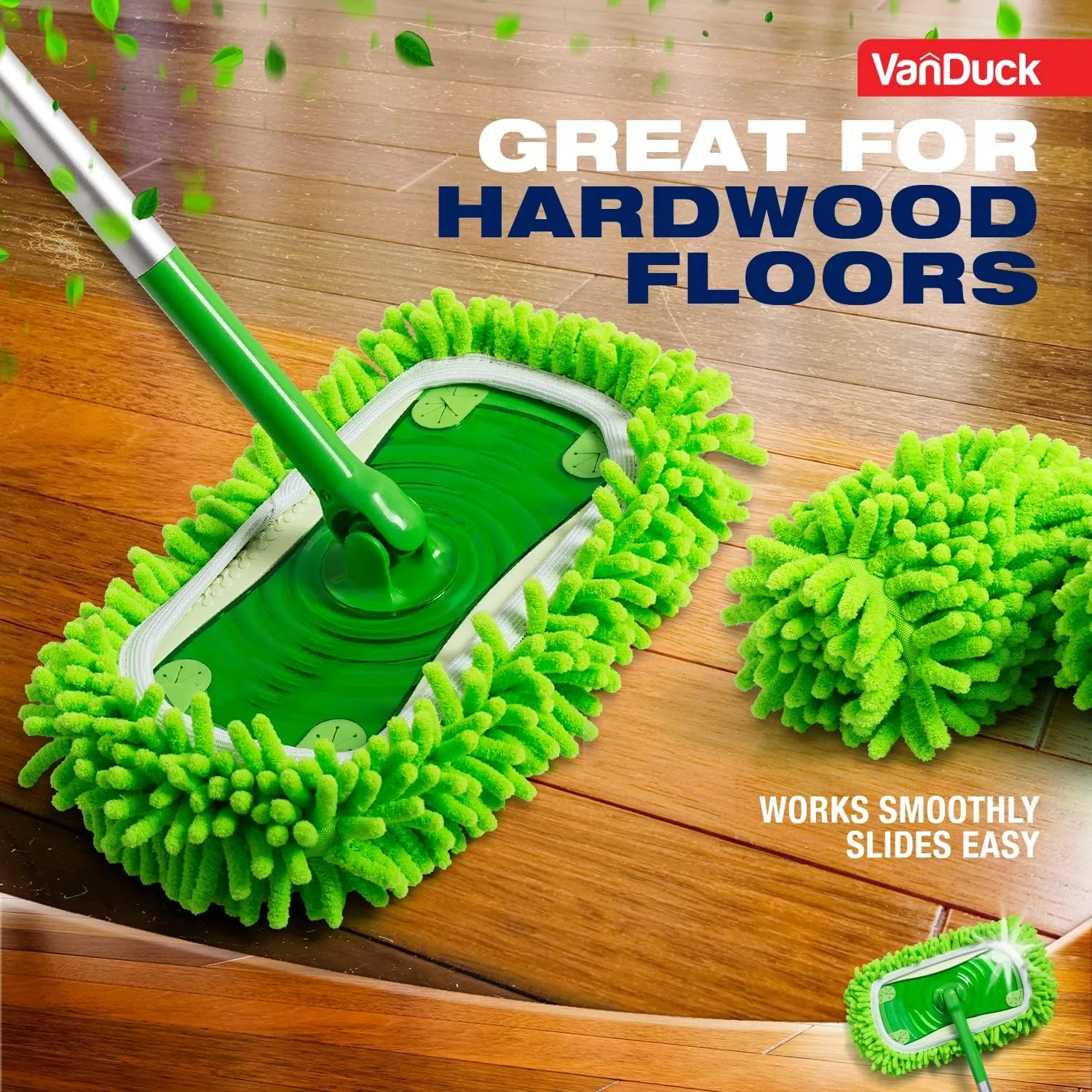 Dust Mop Refill Compatible with Swiffer Sweeper (2 Pack) - Microfiber Pet Heavy Duty Dry Cloth Refills - Reusable Mop Pad (Handle is Not Included)
