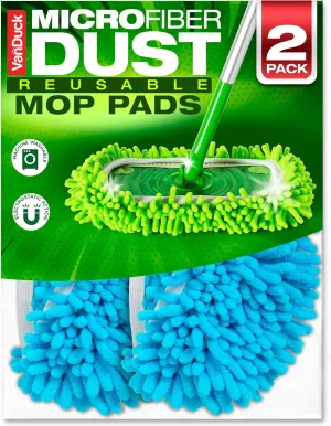 Dust Mop Refill Compatible with Swiffer Sweeper (2 Pack) - Microfiber Pet Heavy Duty Dry Cloth Refills - Reusable Mop Pad (Handle is Not Included)