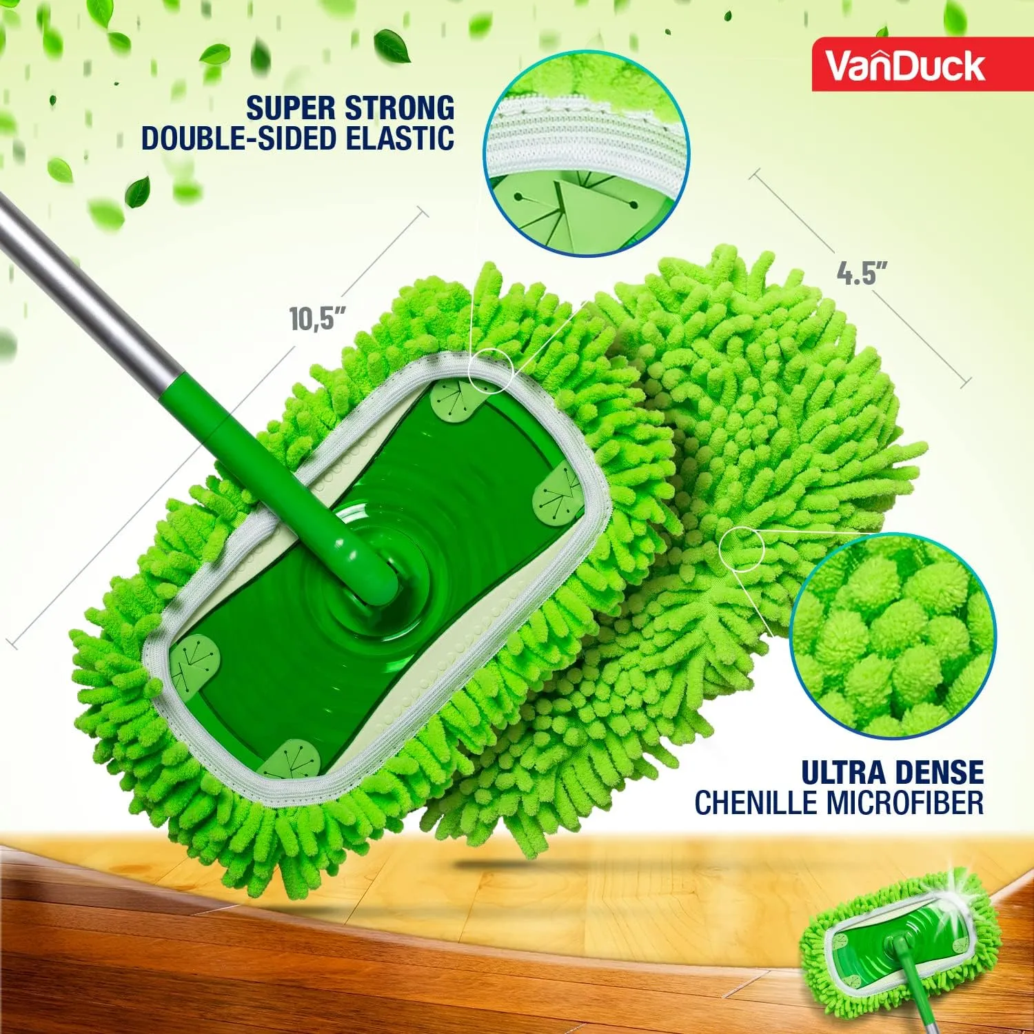 Dust Mop Refill Compatible with Swiffer Sweeper (2 Pack) - Microfiber Pet Heavy Duty Dry Cloth Refills - Reusable Mop Pad (Handle is Not Included)