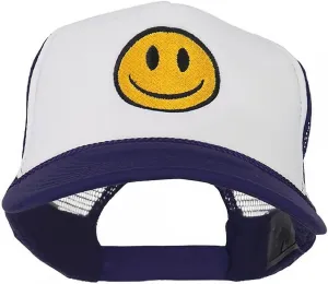 e4Hats.com Smile Face Embroidered Foam Mesh Back Cap