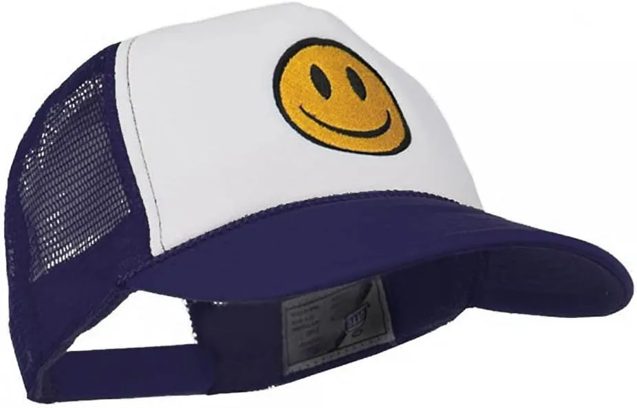 e4Hats.com Smile Face Embroidered Foam Mesh Back Cap