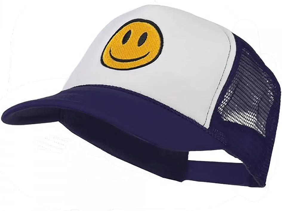 e4Hats.com Smile Face Embroidered Foam Mesh Back Cap