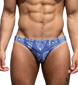 EASEJUICY Mens Bikini Swimwear Sexy Swimsuit Gradient Design Swim Briefs with Drawstring Low Waist Bathing Suit