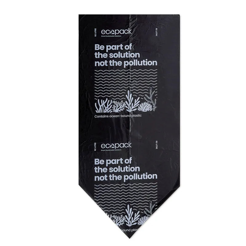 Ecopack 82L Recycled Garbage Bags - Ocean Bound - Heavy Duty (1 Pack/25 Bags)