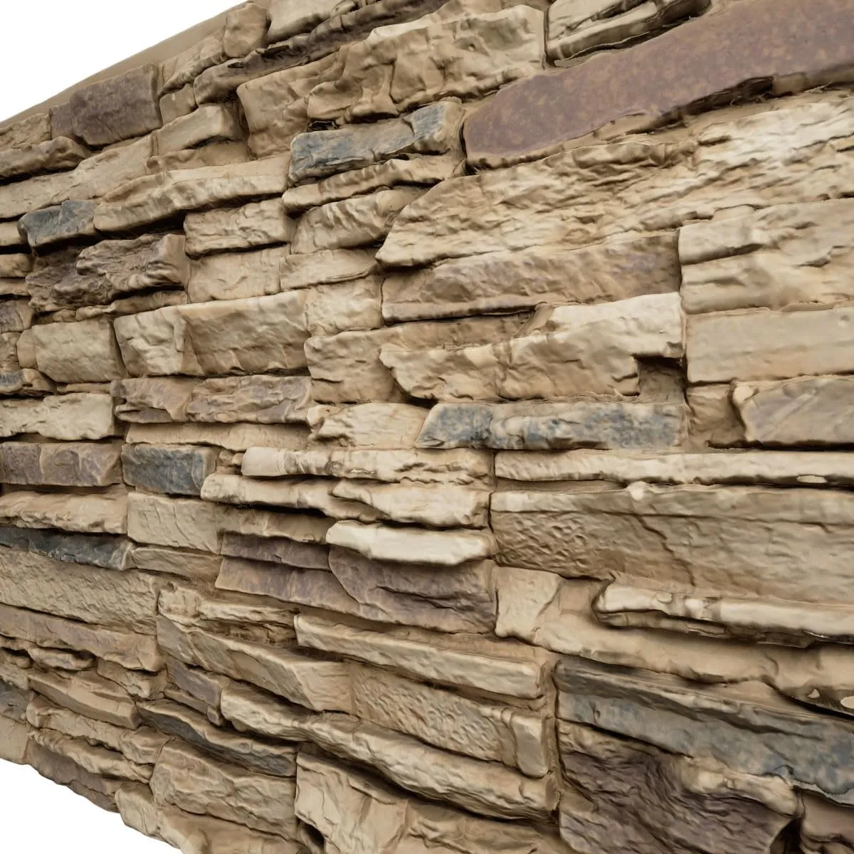 Ekena Millwork 45 3/4"W x 24 1/2"H x 1 1/4"D Canyon Ridge Stacked Stone, StoneWall Faux Stone Siding Panel, Colfax