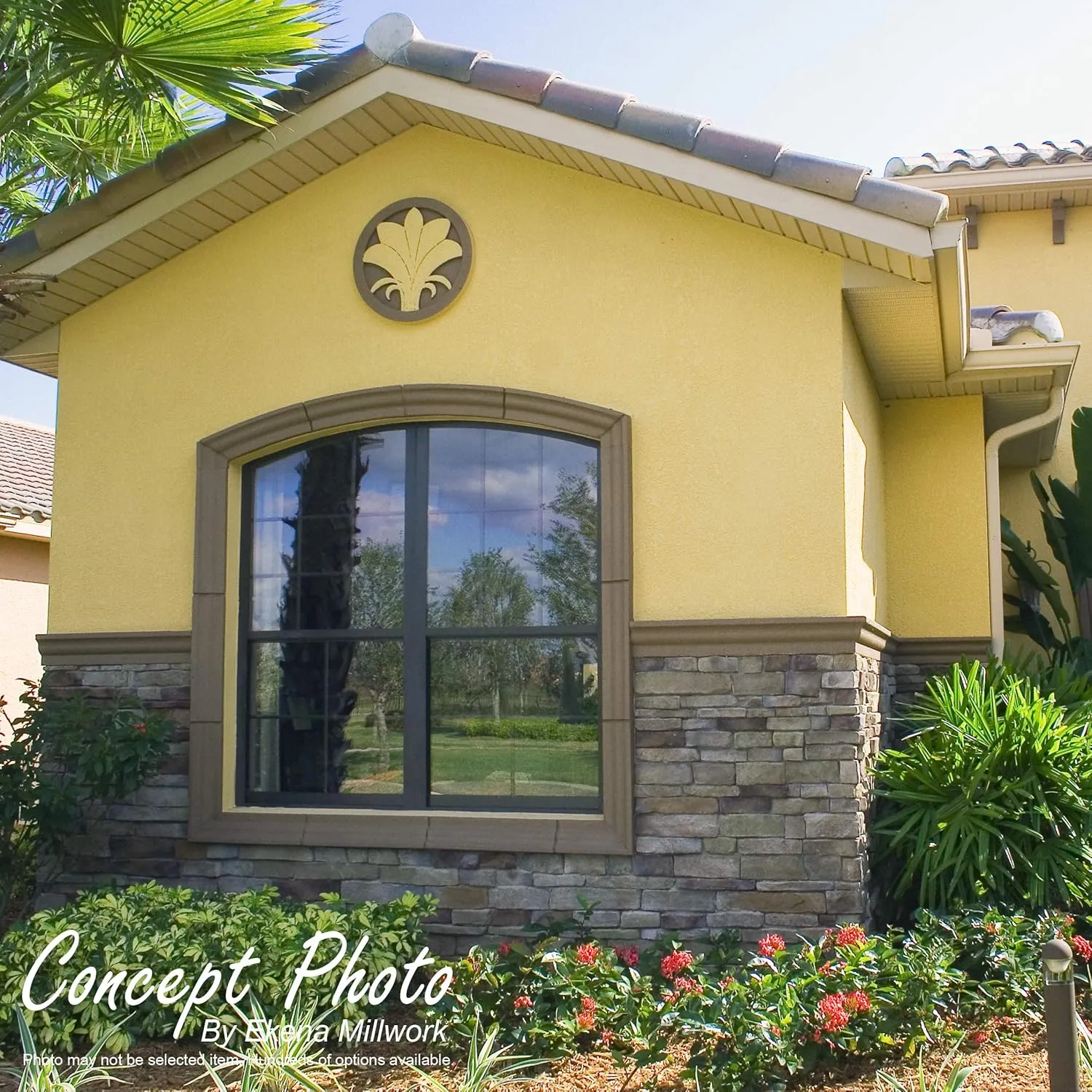 Ekena Millwork 45 3/4"W x 24 1/2"H x 1 1/4"D Canyon Ridge Stacked Stone, StoneWall Faux Stone Siding Panel, Colfax