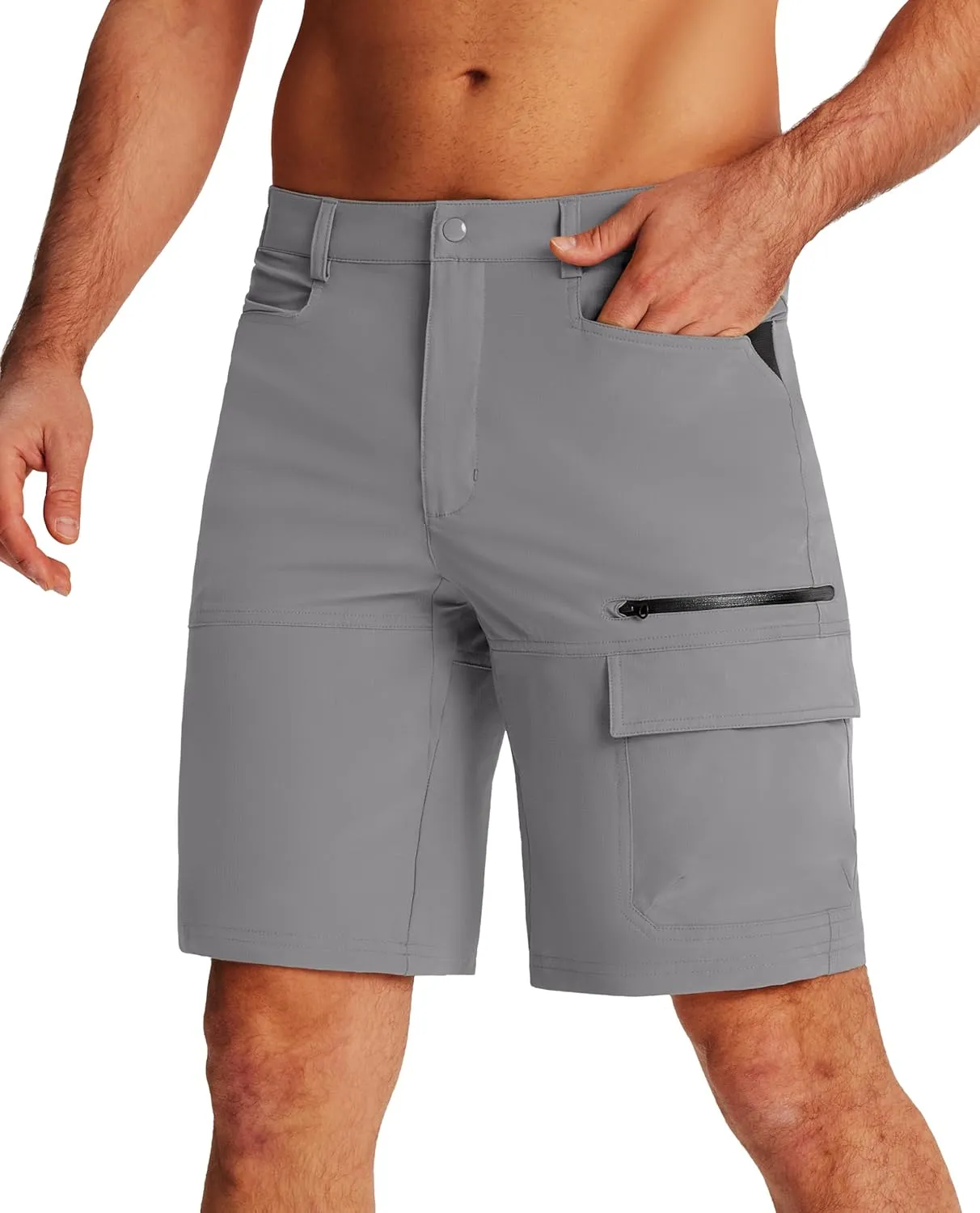 EKLENTSON Mens Outdoor Hiking Shorts Lightweight Quick Dry Casual Cargo Shorts Water Resistant with Pockets 10" Inseam