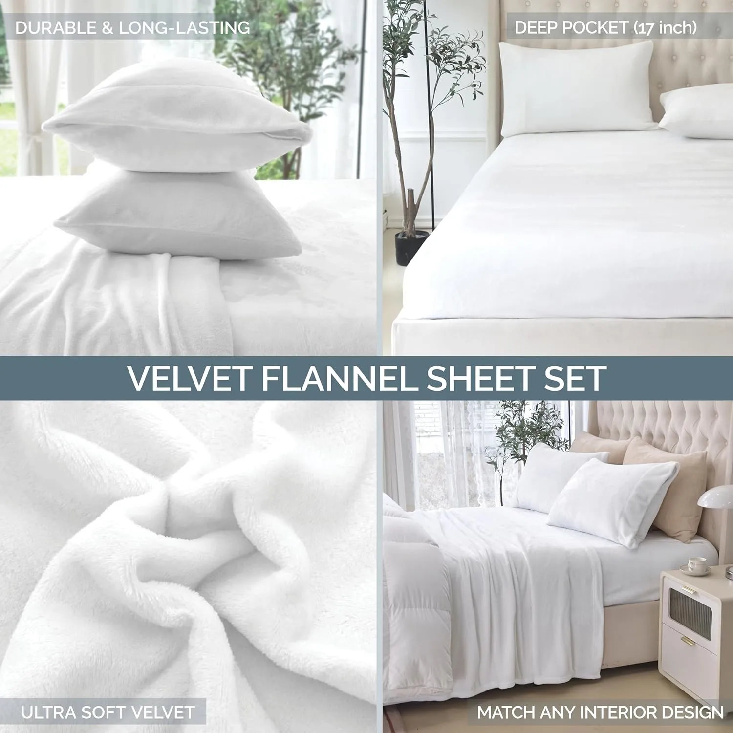 Elegant Comfort Luxuriously Soft 4-Piece Velvet Plush Flannel Sheet Set - Premium Quality - Cozy Warm, Anti-Static, Non Pilling Fuzzy Velvet Flannel Fleece Deep Pocket Sheet Set - Queen, Orange