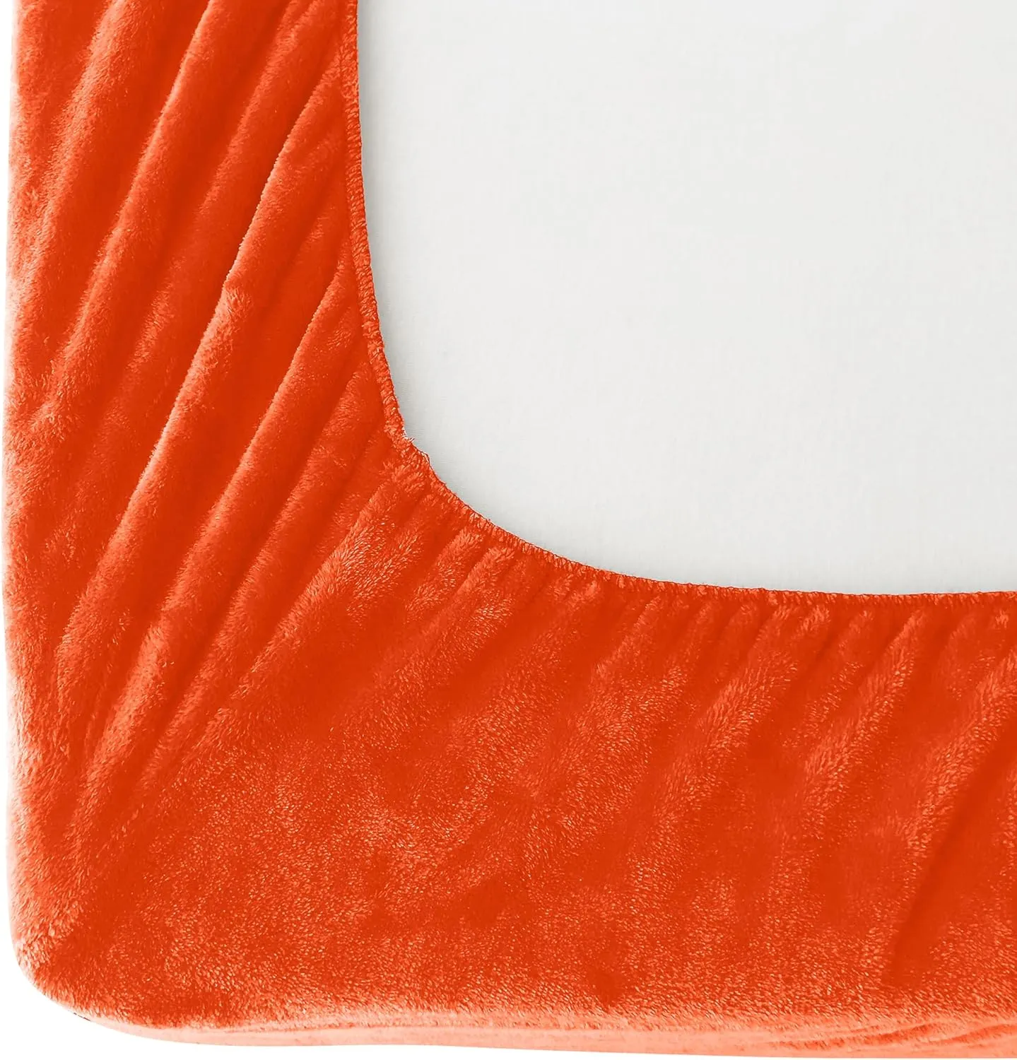 Elegant Comfort Luxuriously Soft 4-Piece Velvet Plush Flannel Sheet Set - Premium Quality - Cozy Warm, Anti-Static, Non Pilling Fuzzy Velvet Flannel Fleece Deep Pocket Sheet Set - Queen, Orange