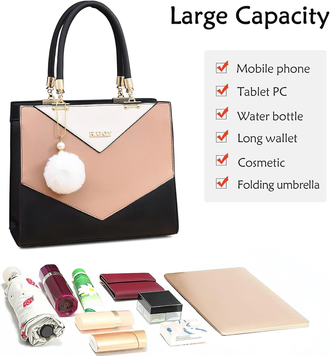 Elegant Ladies Handbag V Shape Womens Shoulder Bag Casual Messengerbag