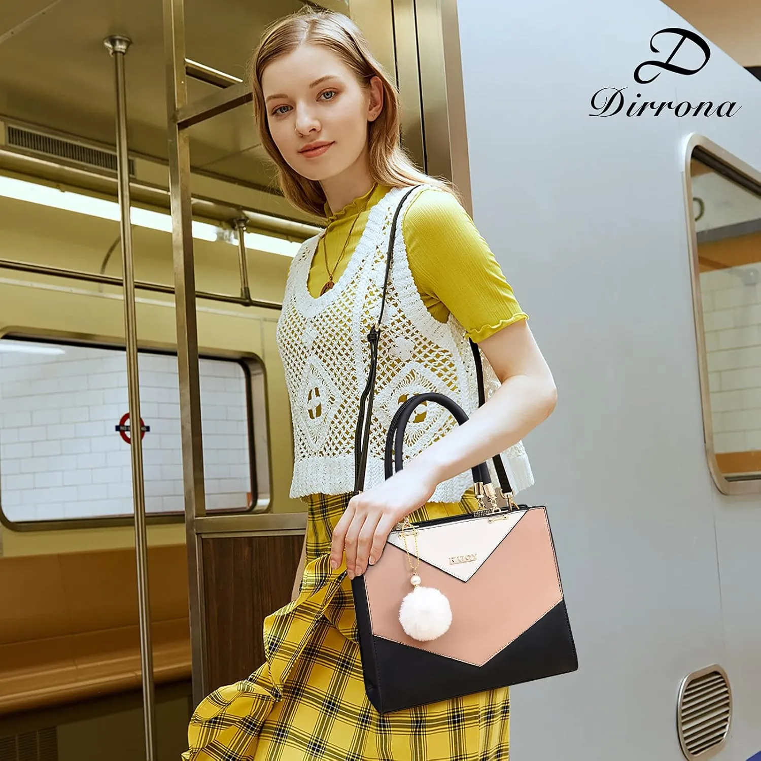 Elegant Ladies Handbag V Shape Womens Shoulder Bag Casual Messengerbag