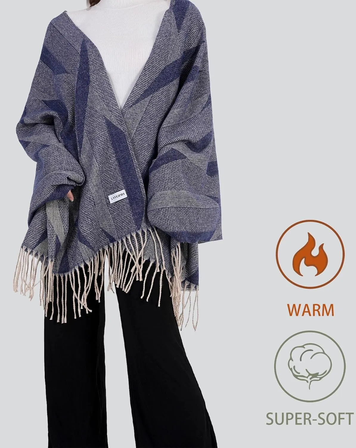 Elegant oversized shawl scarf Cashmere feel blanket scarf
