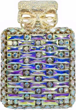 Elegant Perfume Bottle Shape Evening Bag for Women Sparkly Rhinestones Bride Wedding Purse