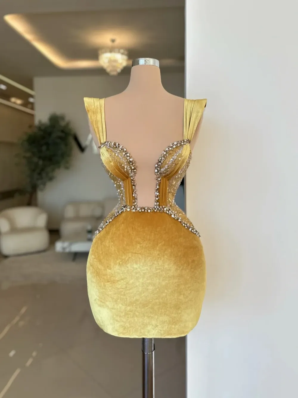 Elegant Velvet Evening Dress Party Birthday Crystals Sequins Bride Mini Sheath Bridal Dresses