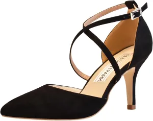 ELEGANTPARK Heels for Women Closed Toe Strappy Pointed High Heel Pumps Satin Pointy Wedding Evening Dress Shoes