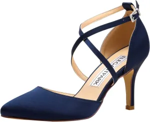 ELEGANTPARK Heels for Women Closed Toe Strappy Pointed High Heel Pumps Satin Pointy Wedding Evening Dress Shoes