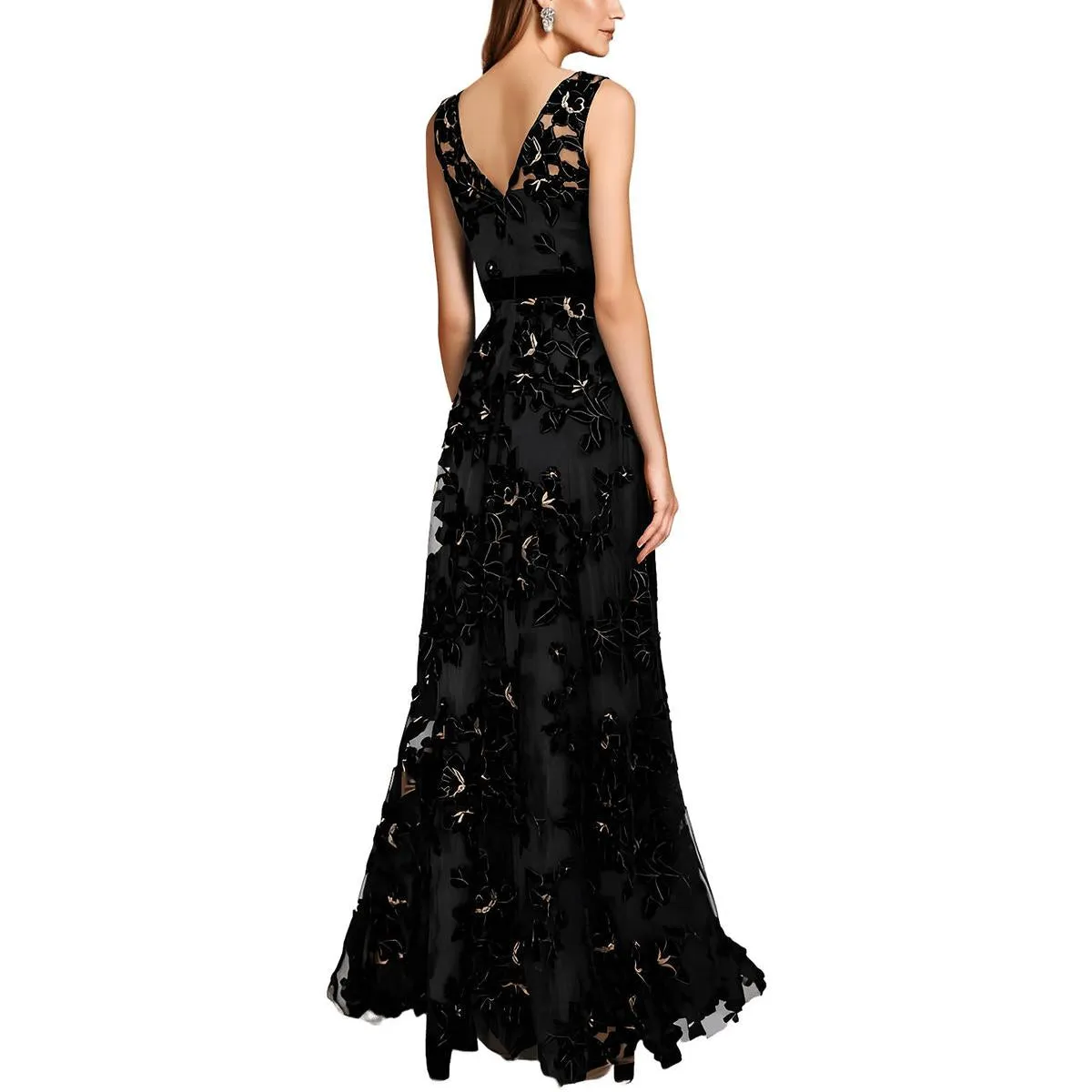 Eliza J Womens Metallic Velvet Evening Dress