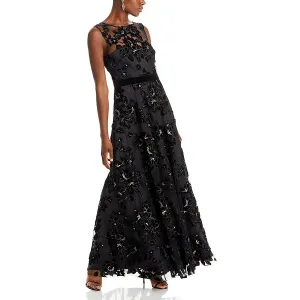 Eliza J Womens Metallic Velvet Evening Dress