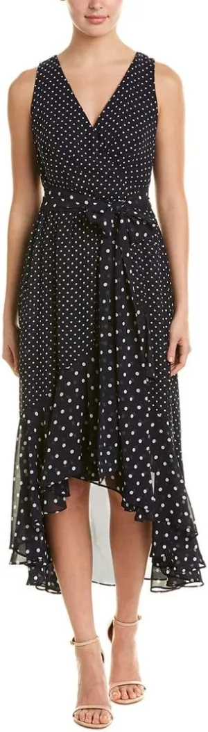 Eliza J Women's Polka Dot Faux Wrap Dress