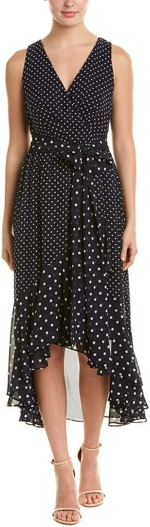 Eliza J Women's Polka Dot Faux Wrap Dress
