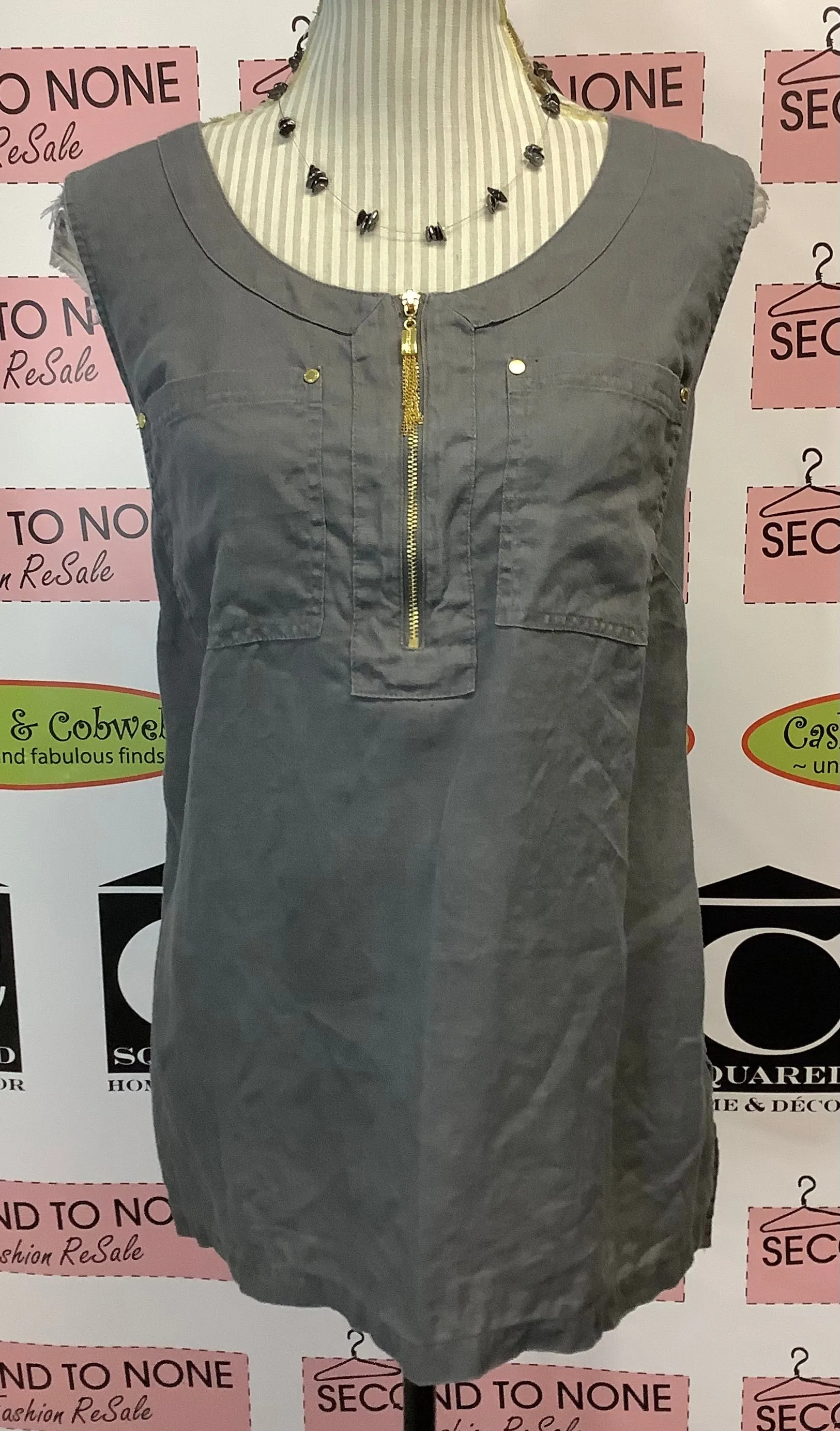 Ellen Tracy Sleeveless Linen Top (1X)